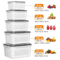 5 Pack Fridge Organizers with Colander, BPA-Free